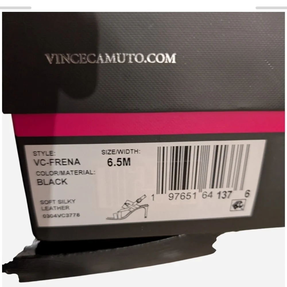 Vince Camuto Black Sandals with Gold Accents - Picture 8 of 8